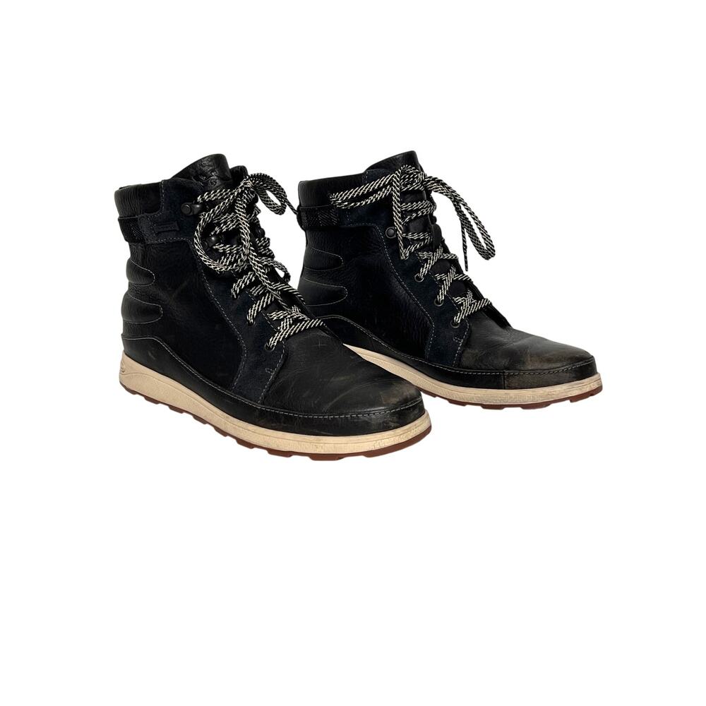 Chaco Sierra Black Leather Hiking Boots Women’s Shoe Size 9.5 Lace Up